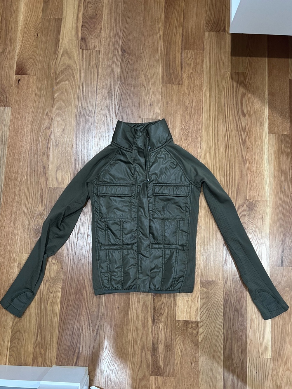 Zella Olive Green Quilted Utility Jacket